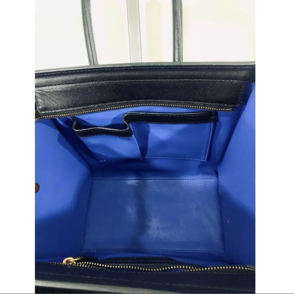 Authentic Celine Tricolor Luggage Bag Mini Leather - Picture 6 of 7